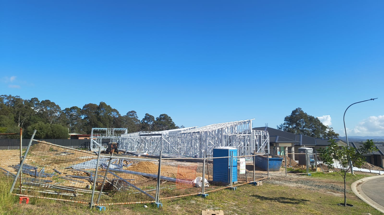Regional NSW Early Learning & Childcare Center — LGS structural framing, front site view